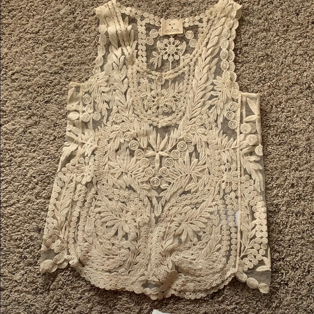 Lace Embroidered Tank Top